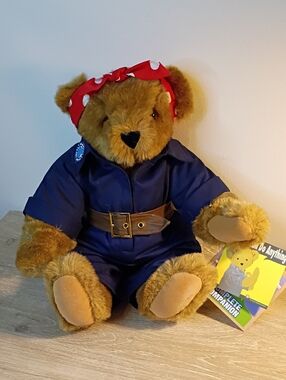 Vintage Rare Vermont Teddy Bear Rosie The Riveter Retired